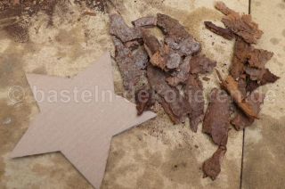 Material für Stern mit Baumrinde
